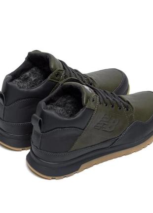 Теплые ботинки спортивные нью баланс new balance кроссовки кожаные черные/коричневые мужские зимние для мужчин,удобные,комфортные,стильные8 фото