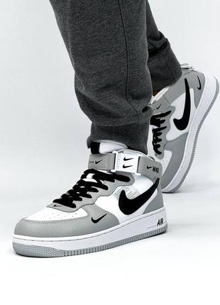 Чоловічі кросівки nike air force mid utility gray black10 фото