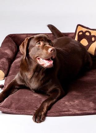 Лежак раскладной для собаки большой коричневый