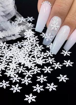 Новорічний декор, сніжинки для декору та дизайну нігтів