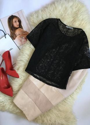 Чёрная кружевная блуза atmosphere нарядная