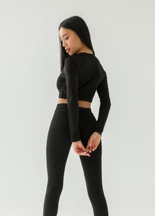 Кроп-топ для фитнеса, спортивный топ с длинными рукавами, рашгард