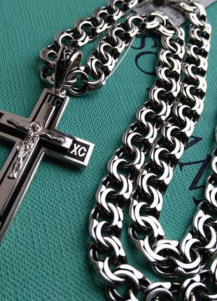 Масивний 40 гр 8 мм чоловічій срібний ланцюг бісмарк