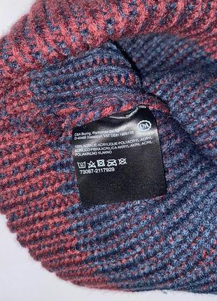 Тепла шапка бордово-синьої в‘язки //бренд: c&a //розмір: one size3 фото