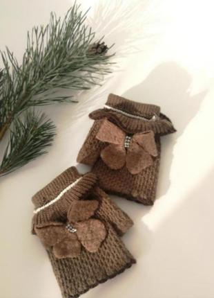 Рукавиці без пальців вовняні