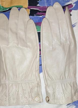 Кожаные, укороченные перчатки clouer без подкладки1 фото