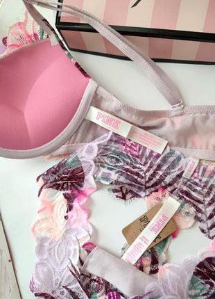 Комплект білизни ажурний victoria's secret original s pink 32b 70b 70c push up super bombshell5 фото