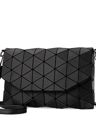 Стильная сумка клатч треугольник черная, серая, коричневая