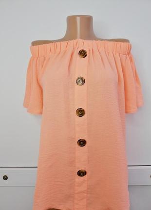 Блуза женская оранжевая персиковая
