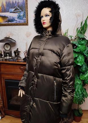 Зимова куртка пальто великого розміру батал курточка3 фото