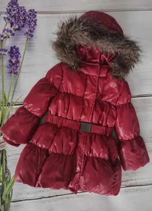 Пуховик куртка подовжена зимова фірмова парка пальто для дівчинки