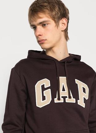 Худи gap heritage logo hoodie, turkish coffee brown10 фото