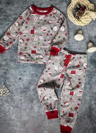 Тепла піжамка новорічна, піжама трикотажна3 фото