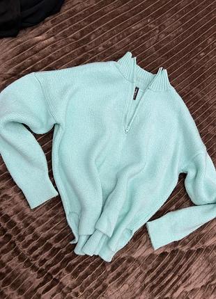 М’ятний светр свитер з замком 2022
