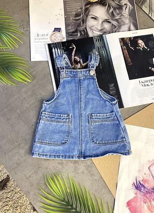 Джинсовий комбінезон сарафан дитячий zara 9-12 months