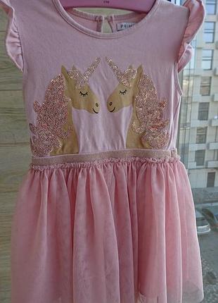 Платье единорожка primark 2-3г 4