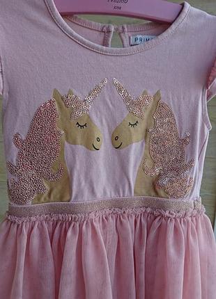 Платье единорожка primark 2-3г 5