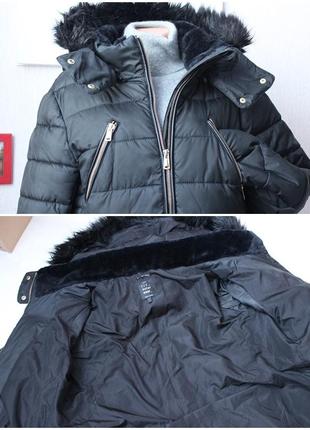 Черная зимняя куртка пуховик zara зара л размер 405 фото