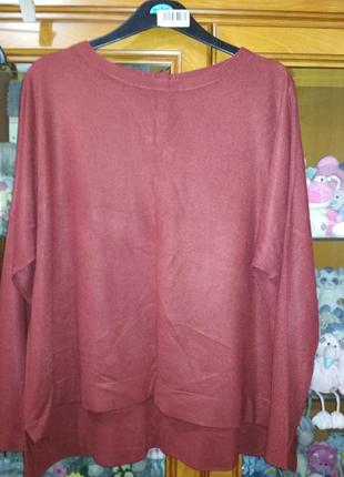 Кофта свитер джемпер оверсайз бойфренд объемная терракотовая рыжая