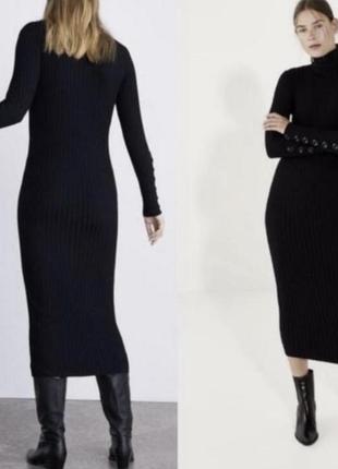 Платье миди  трикотажное zara