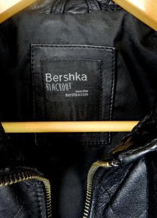 Куртка кожаная чёрная bershka blackout3 фото
