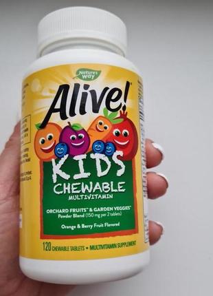 Alive сша вітаміни для дітей жувальні, дитячі мультивітаміни4 фото