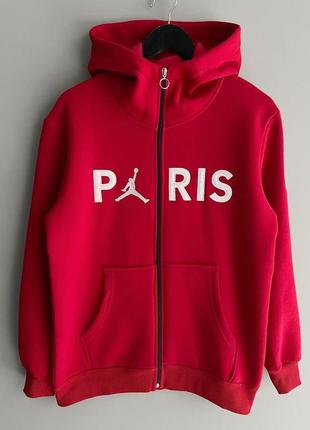 Худі чоловічий червоний теплий psj