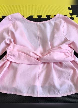 Кофточка блузка нарядная красивая розовая с вырезом на спине3 фото