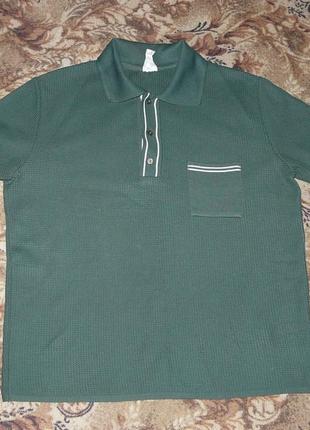 Футболка поло чоловіча пляшкового кольору з кишенею, grisuten, 54 р.