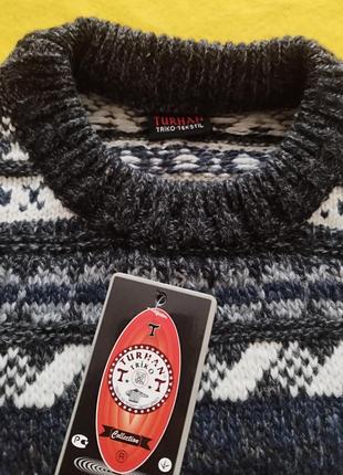 ❇️ теплий, якісний светр в геометричний принт (р.m-l)3 фото