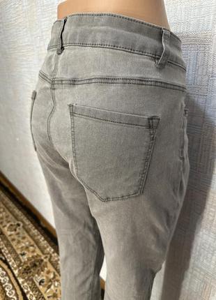 Сірі джинси батал великій розмір прямого крою4 фото