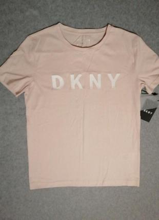 Нова пудрова футболка dkny, s