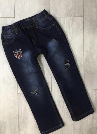 Тёплые джинсы штаны на флисе зимние