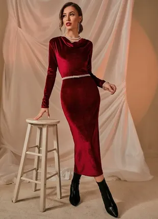 Шикарное велюровое платье 50-52 размер4 фото