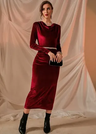 Шикарное велюровое платье 50-52 размер6 фото