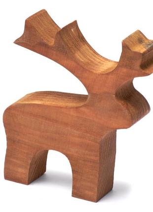 Статуэтка олень рождественский деревянный высота 15см