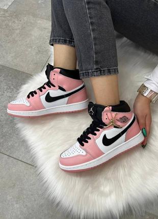 Жіночі кросівки nike air jordan high white pink5 фото