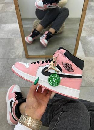 Жіночі кросівки nike air jordan high white pink3 фото