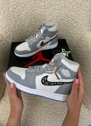 Жіночі кросівки nike air jordan high x dior gray4 фото