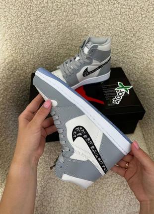 Жіночі кросівки nike air jordan high x dior gray7 фото