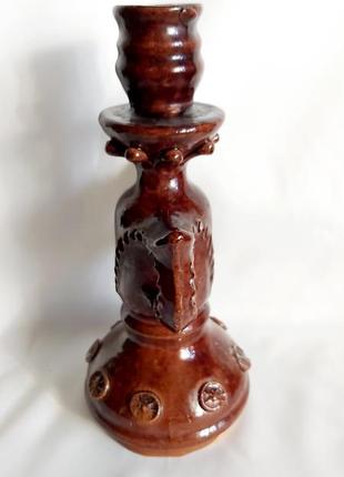 Подсвечник майолика керамика винтажная опошня