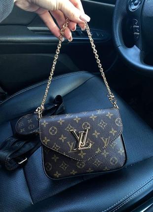 Сумка louis vuitton brown black 2in1