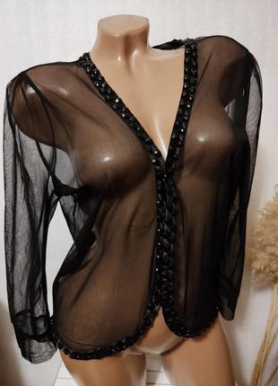 Нарядна чорна накидка сєточка