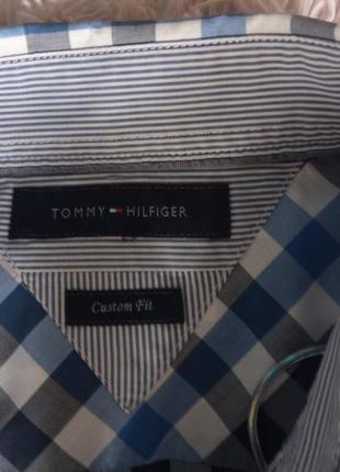 Брендовая рубашка tommy hilfiger в клетку, 100% cotton5 фото