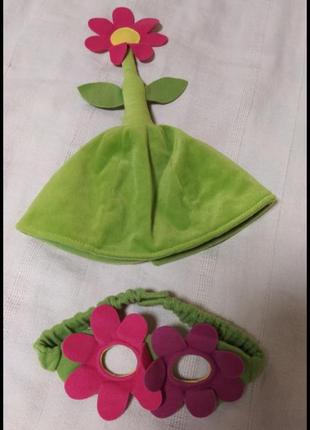 Набірсвятковий набір комплект карнавальна маска квітка весна окуляри маска+ шапочка свято весни