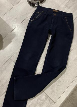 Штани дуже теплі темно сині джинси на флісі брюки турція