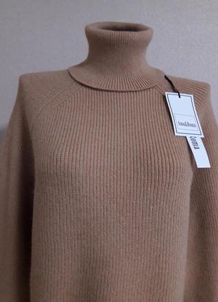 Модный,стильный,мега-качественный,просторный теплый,толстый свитер-разлетайка,в рубчик3 фото