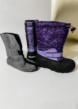 Зимові чоботи сапоги сноубутси з валянком columbia youth powderbug forty print snow boot 3