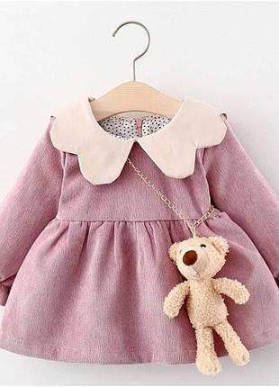 Сукня для дівчинки з ведмедиком фіолет 1637