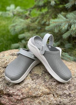 Crocs literide clog grey кроксы мужские сабо cерые